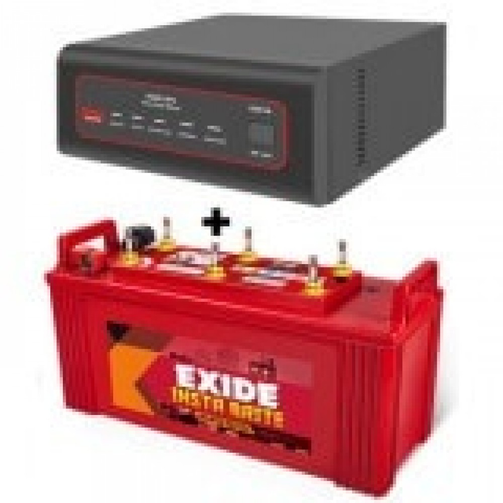 Exide XTATIC 850VA Pure Sine Wave Inverter and Exide Insta Brite IB1500 150AH Flat Plate Battery