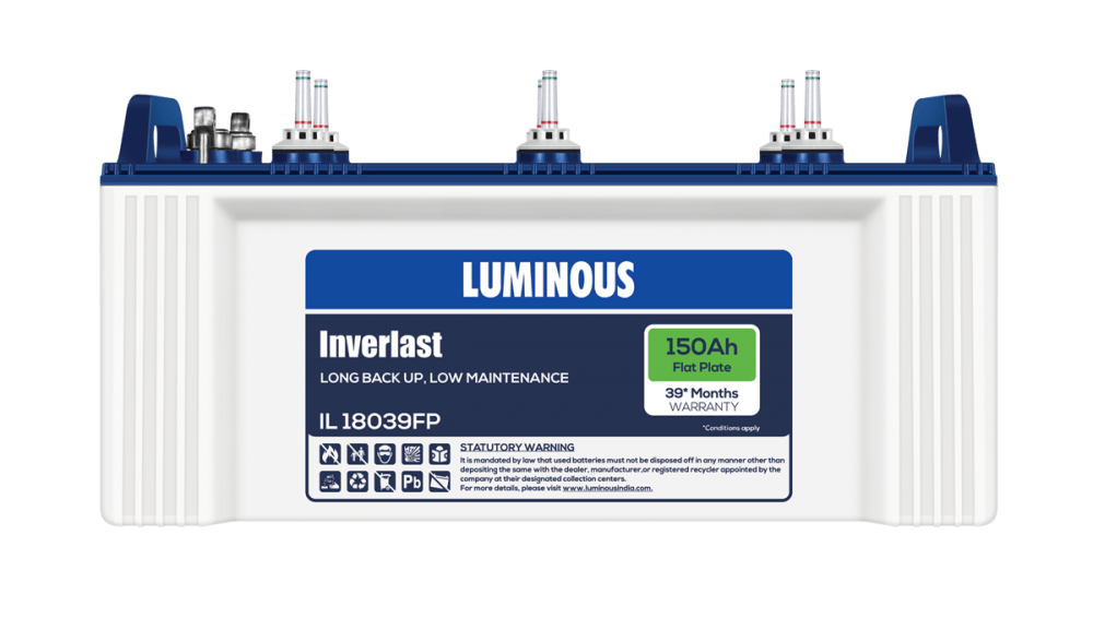 LUMINOUS INVERLAST IL 18039FP 150AH Flate Plate Battery