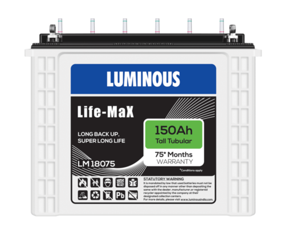 Luminous Life Max LM18075 150AH Tall Tubular Battery