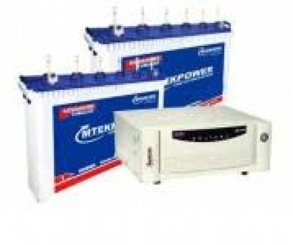 Microtek EB 1600VA Square Wave Inverter And Mtekpower EB 1800TT 150AH Tall Tubular Battery