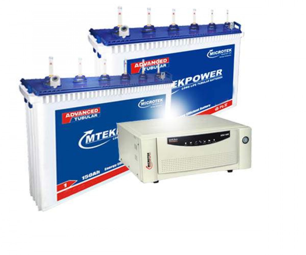 Microtek SEBZ 2000VA Pure Sine Wave Inverter & Mtekpower EB 1800TT 150AH Tall Tubular Battery
